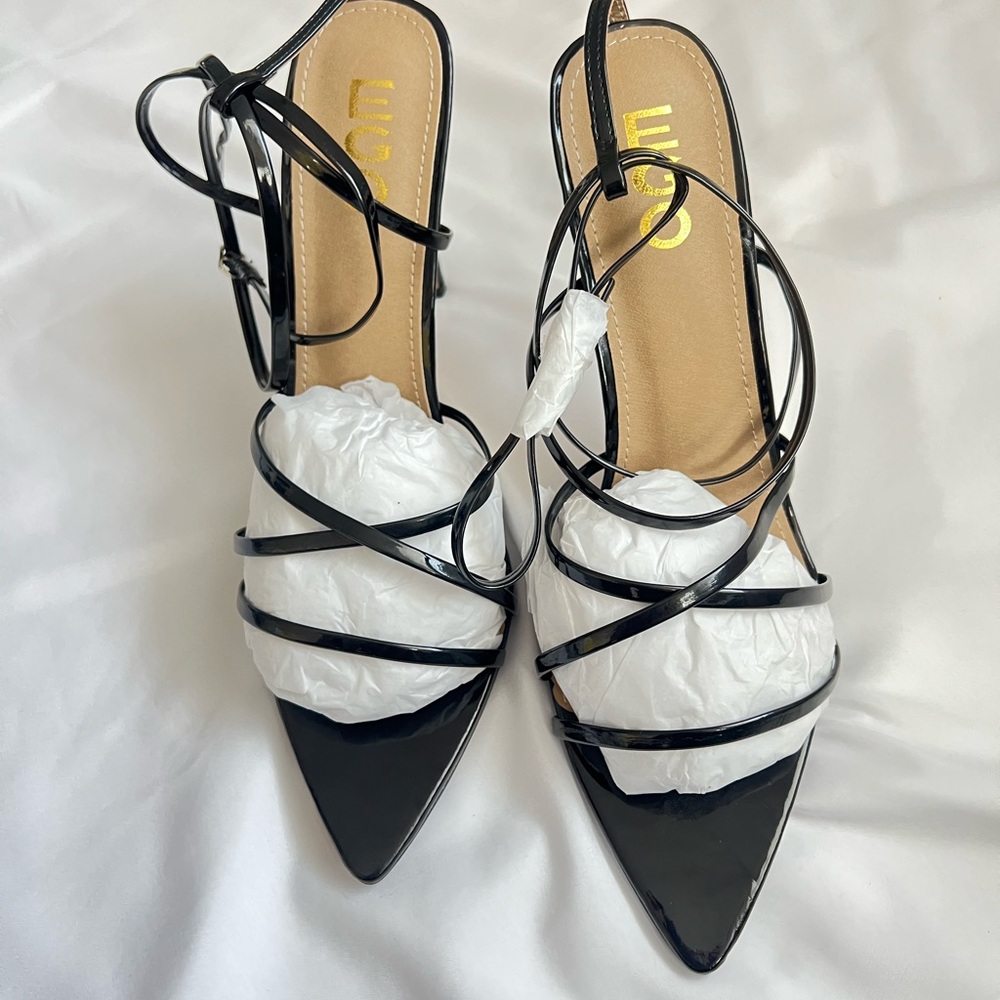 Black Strappy Heels Size 9 NWT - Picture 6 of 8